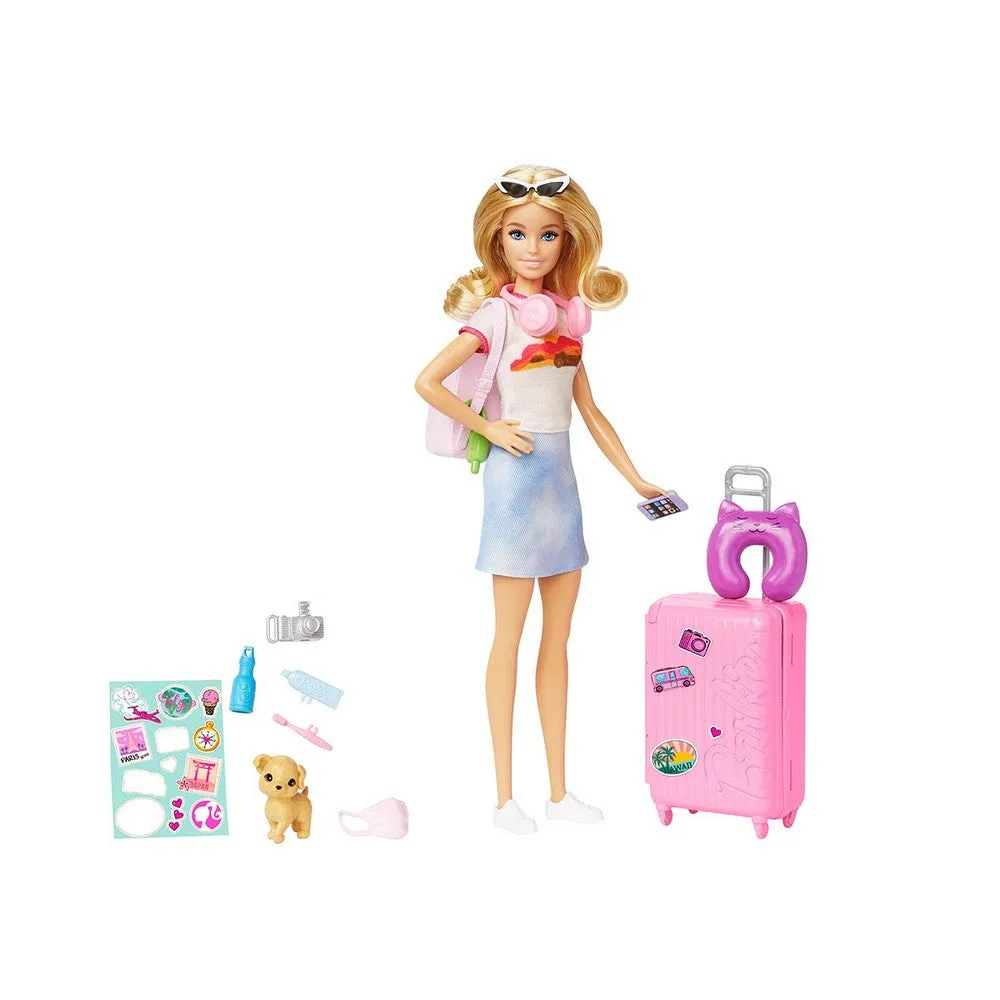 Barbie Malibu Travel Set with Puppy Doll &  Accessories