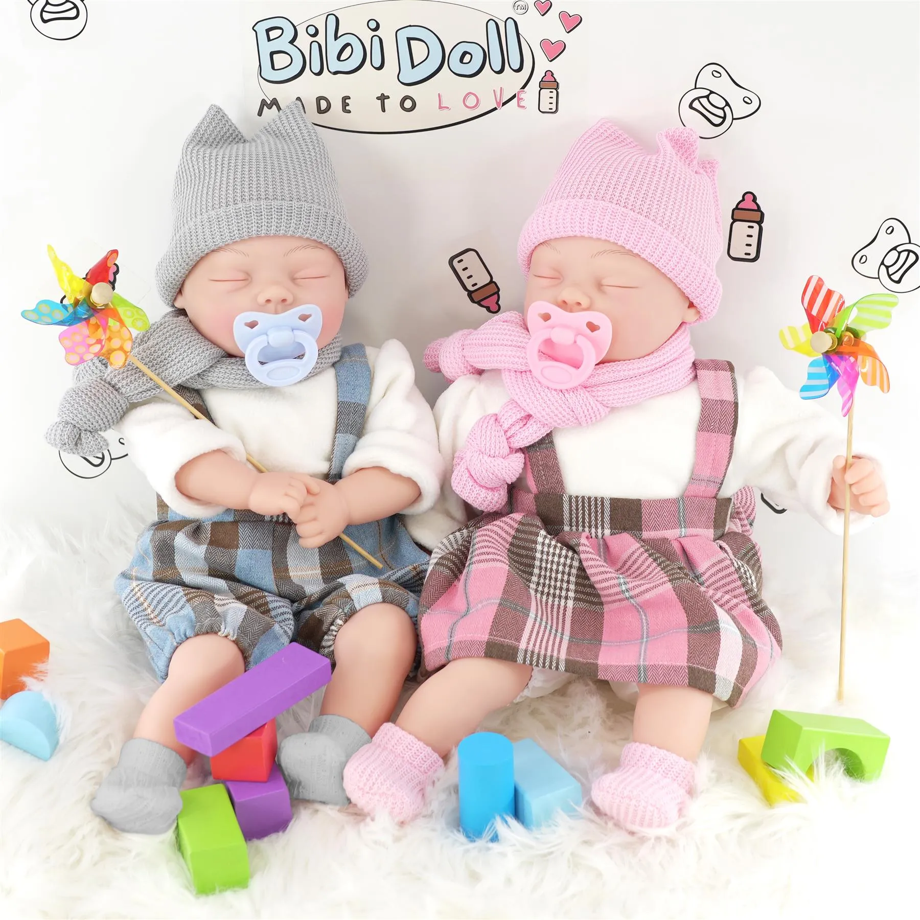 BiBi Baby Doll - Pink Tartan (45 cm / 18")