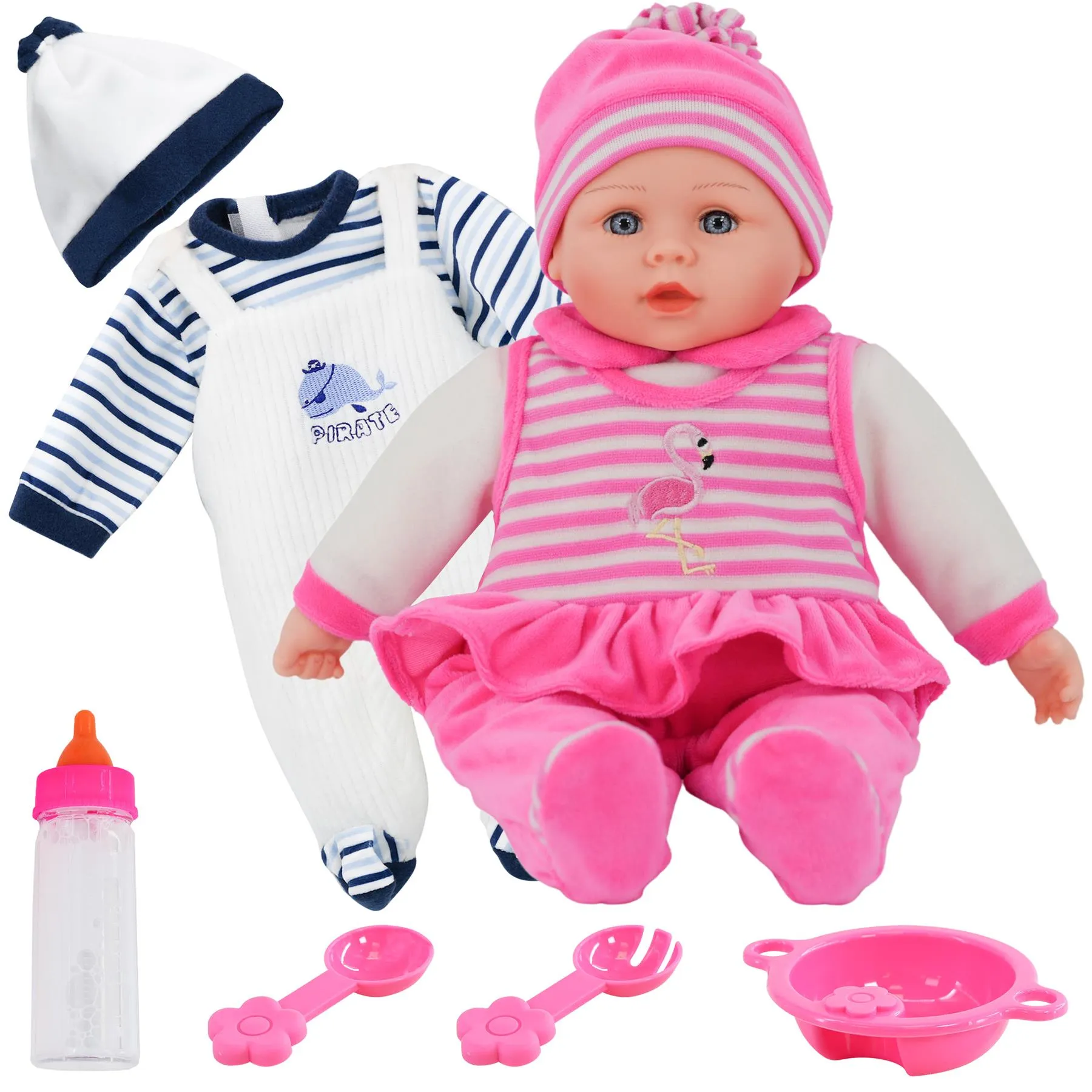 BiBI Baby Girl with Accessories & Bonus Outfit (40 cm / 16")