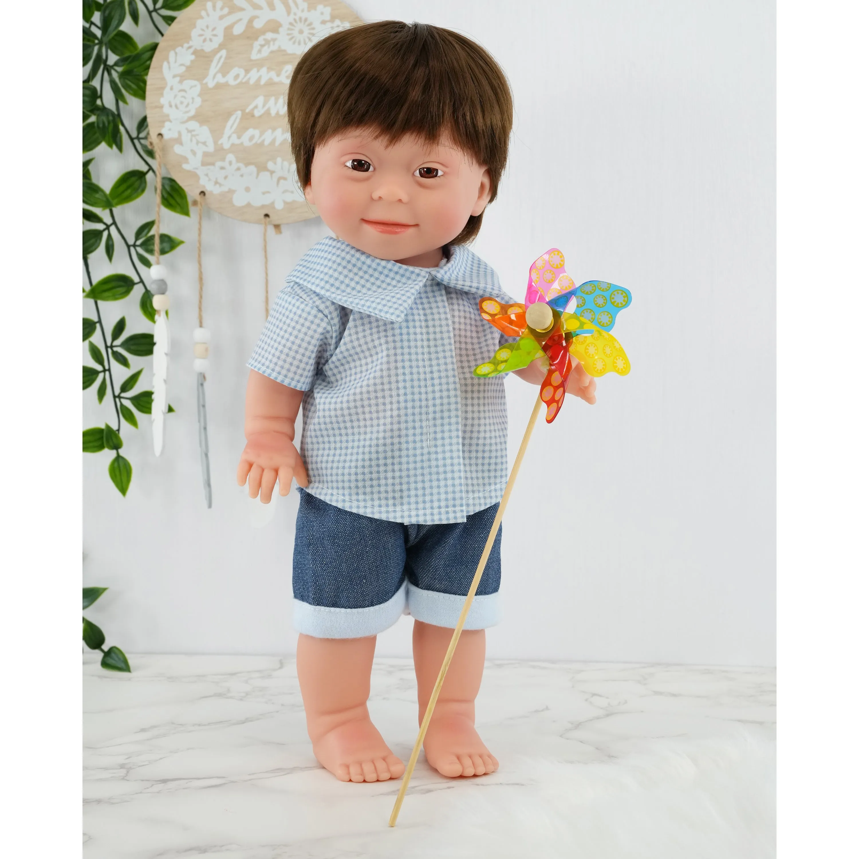 BiBi Doll Down Syndrome Boy - Brown Hair (36 cm / 14")