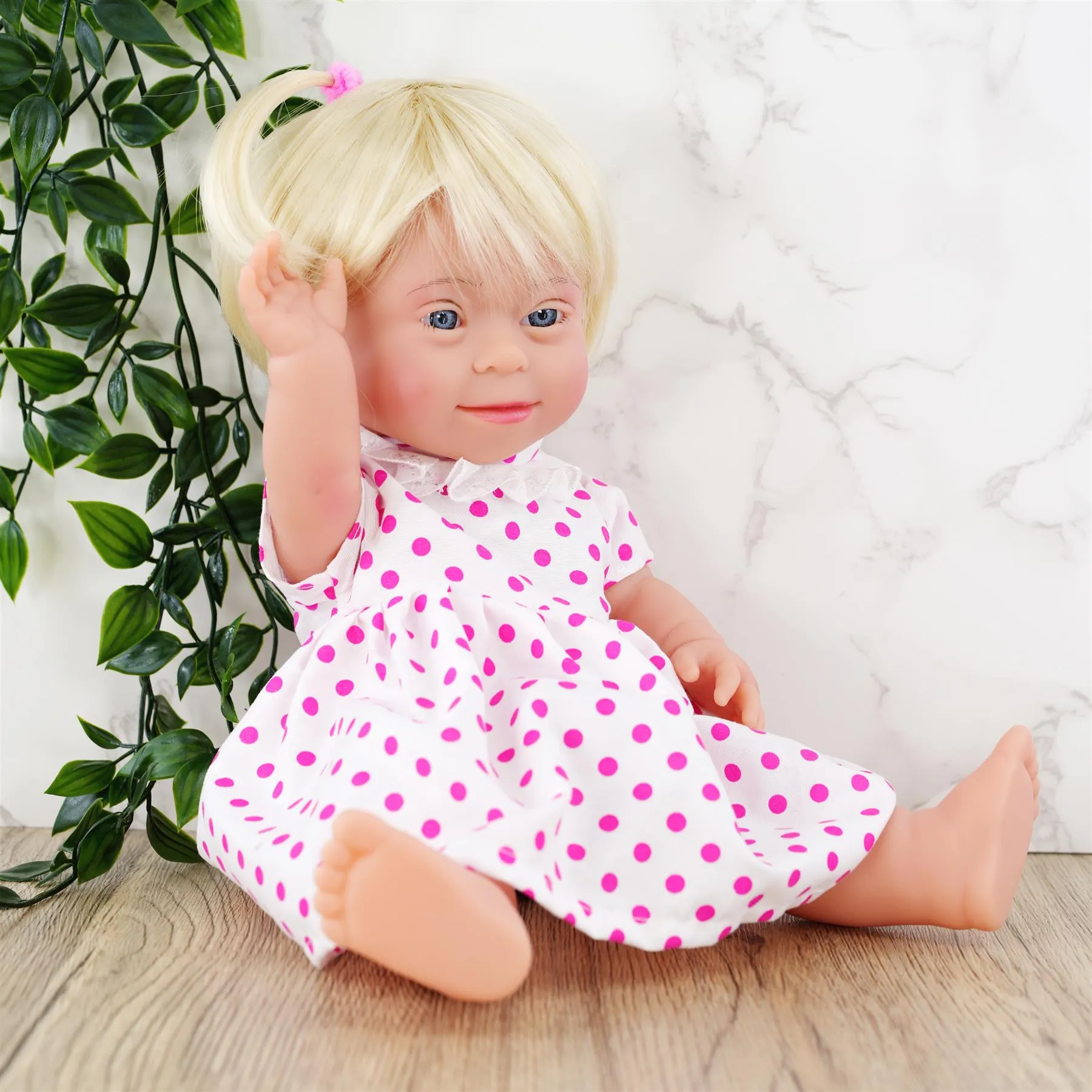 BiBi Doll Down Syndrome Girl - Blonde Hair (36 cm / 14")