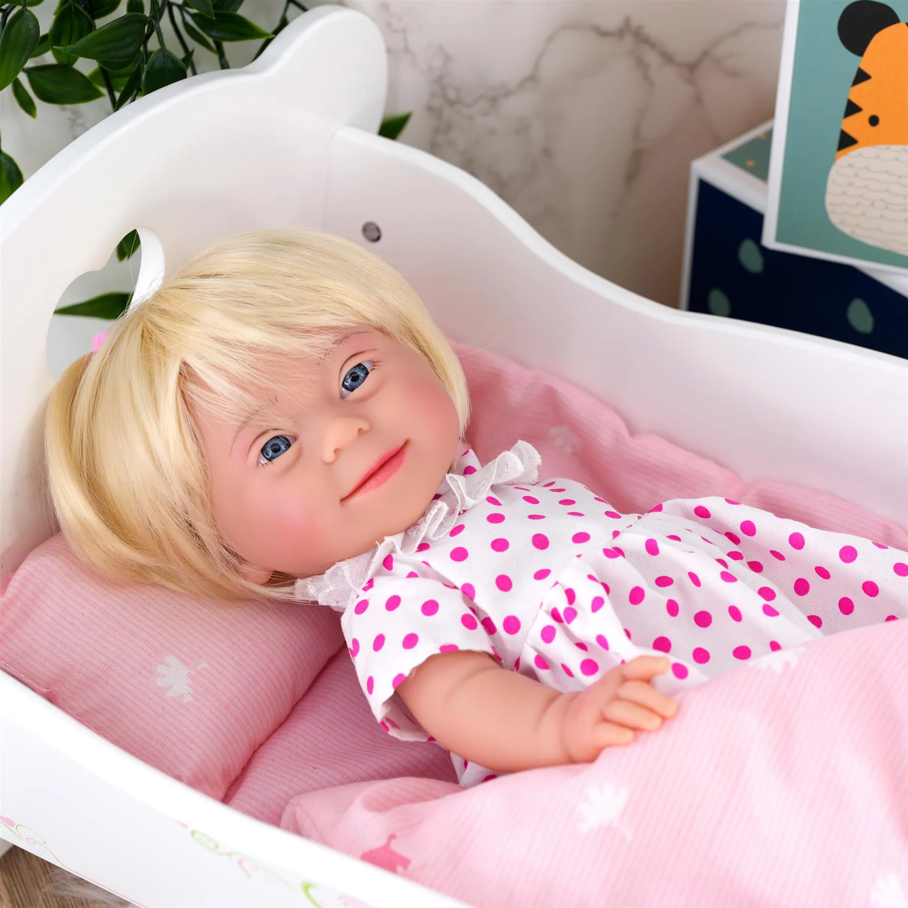 BiBi Doll Down Syndrome Girl - Blonde Hair (36 cm / 14")