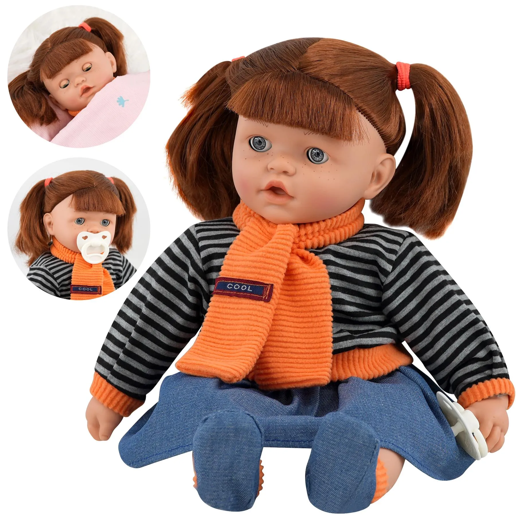 BiBi Sleeping Ginger Girl Doll (45 cm / 18")