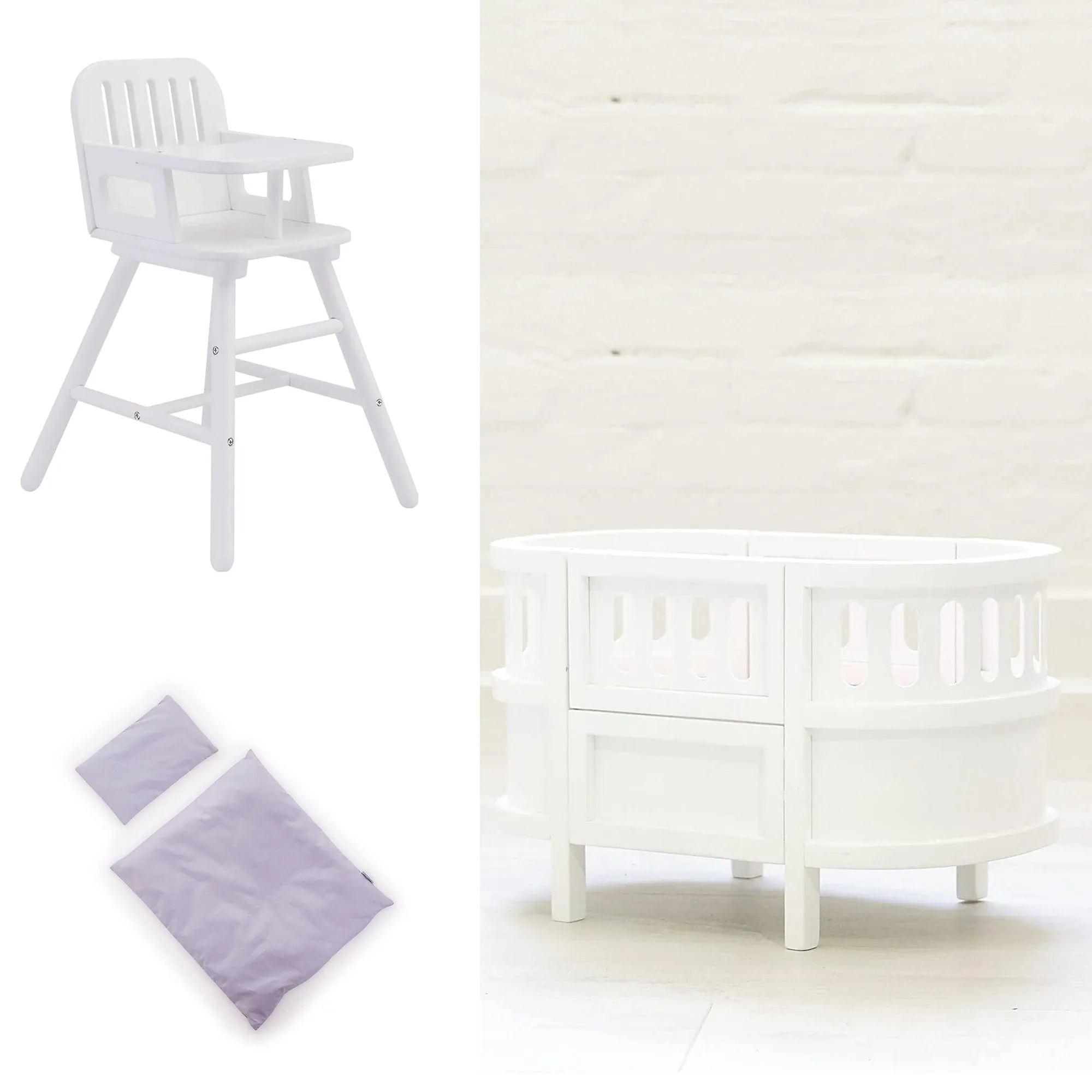 Celeste Cot, Celeste High Chair & Doll Bedding Bundle