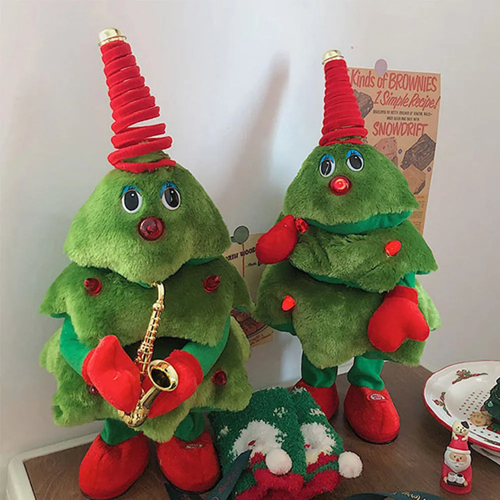 Creative Glowing Dancing Christmas Tree Plush Toys For Kids Christmas Gift, TO0015