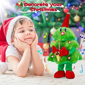 Creative Glowing Dancing Christmas Tree Plush Toys For Kids Christmas Gift, TO0015