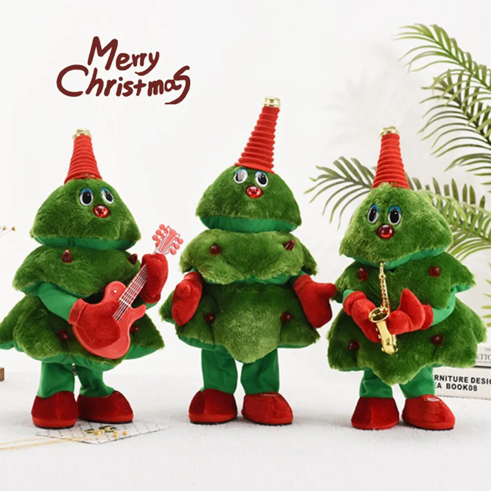 Creative Glowing Dancing Christmas Tree Plush Toys For Kids Christmas Gift, TO0015