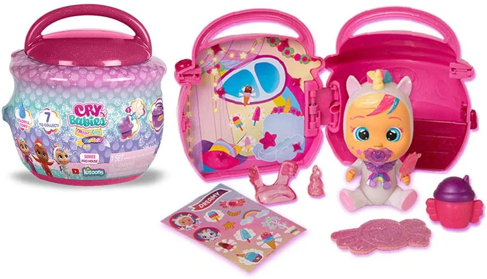 Cry Babies Magic Tears Paci House, Multi - Tears Characters With 9 Accessories