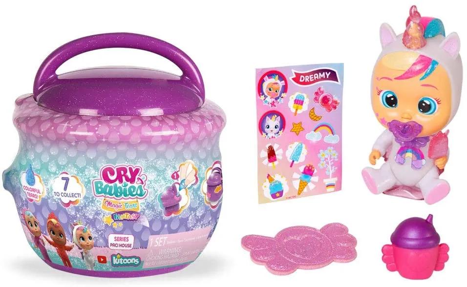 Cry Babies Magic Tears Paci House, Multi - Tears Characters With 9 Accessories