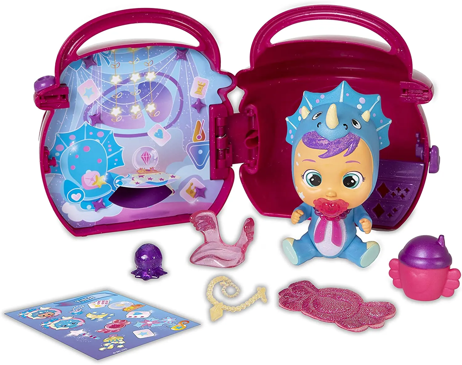 Cry Babies Magic Tears Paci House, Multi - Tears Characters With 9 Accessories