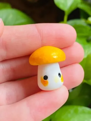 Cute Mushroom Miniature Dolls for Children and Adults,Printed, Mushroom Miniatures