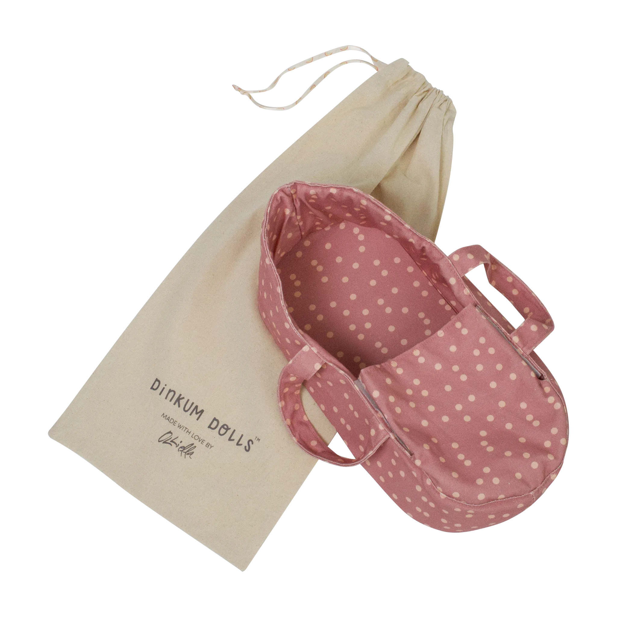 Dinkum Dolls Carry Cot - Polka Dot