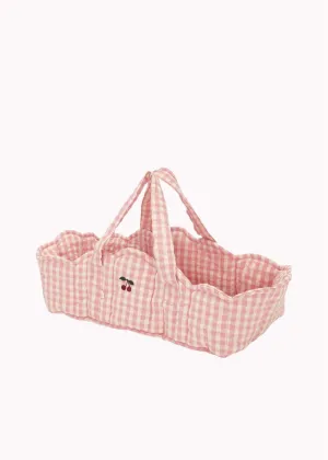 Doll Basket - Powder Pink Check