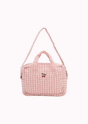 Doll Diaper Bag - Powder Pink Check