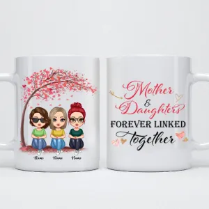 Doll Women Gift For Mother Mom And Daughters Sitting Under Tree - Personalized Mug