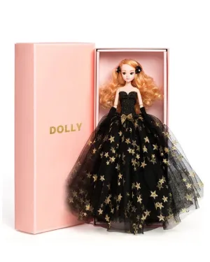 DOLLY® STAR DOLL WITH BLACK & GOLD STARS TUTU DRESS - Bjd 12 joints 12 inch 30 cm 1/6 scale fashion doll