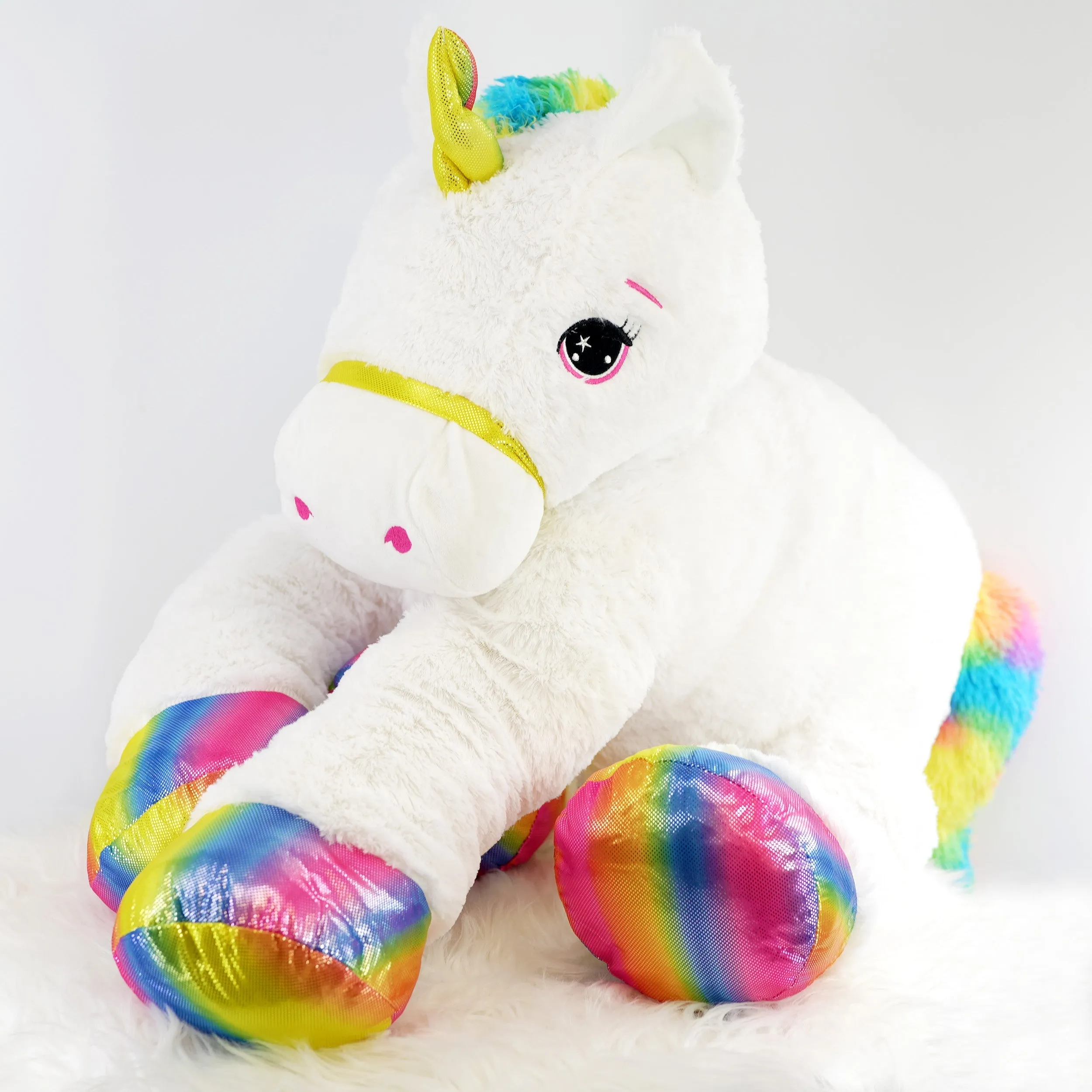 Giant Lying Stuffed Unicorn Soft Toy, 42"