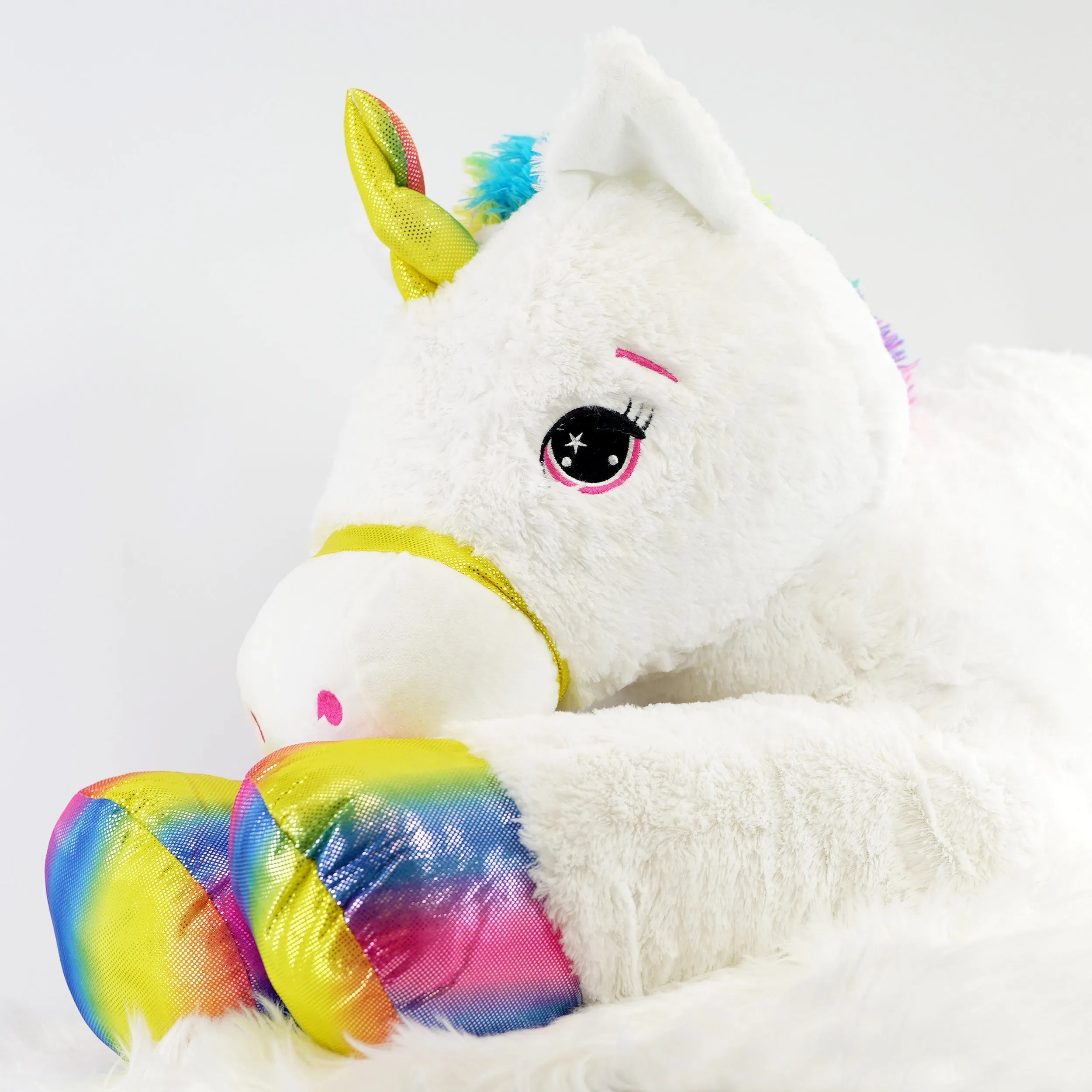 Giant Lying Stuffed Unicorn Soft Toy, 42"