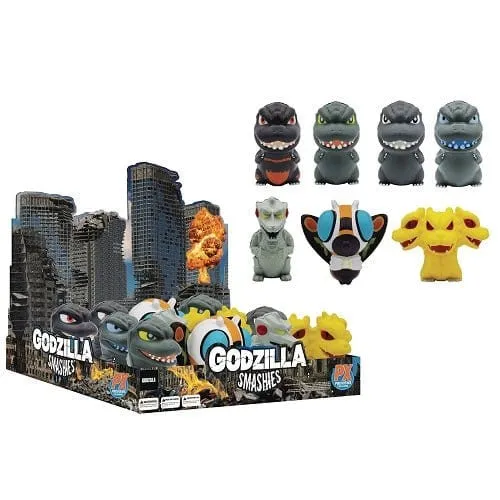 Godzilla Smashies 12Pc Stress Doll Display Case - PREVIEWS Exclusive