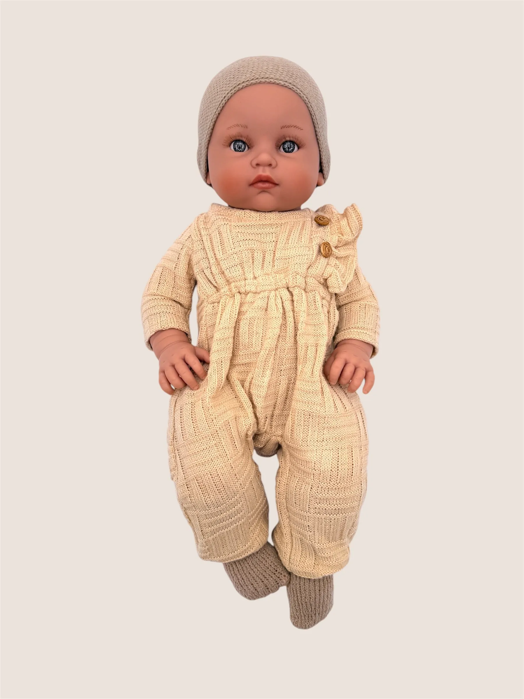 HOLIDAY EXCLUSIVE - Minikane Doll | 18" Bambini Girl Doll Yaelle in Cream Mesh Jumpsuit