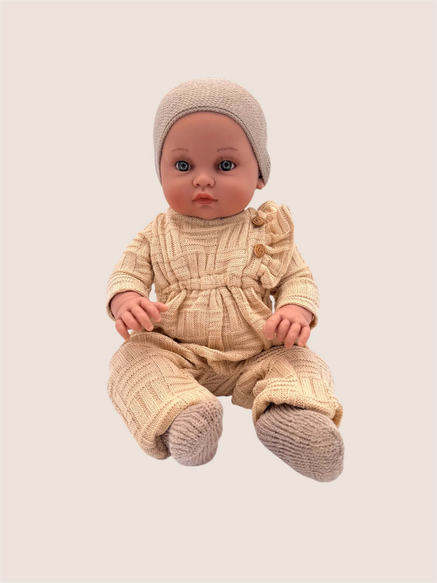 HOLIDAY EXCLUSIVE - Minikane Doll | 18" Bambini Girl Doll Yaelle in Cream Mesh Jumpsuit