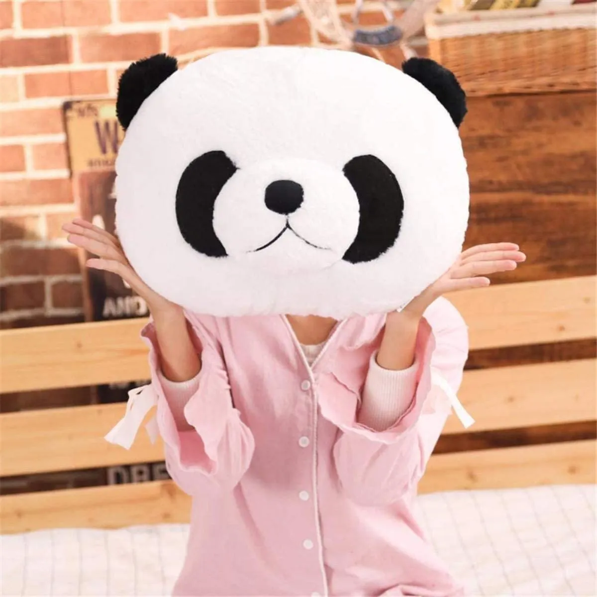 HUG 'n' FEEL SOFT TOYS Pillow, Panda Pillows, Travel Pillow, Pillow for Kids, Sofa Pillow, Soft Toys for Kids, Birthday Gift for Girls,Wife,Girlfriend,Husband, Gift Items Toy, (Panda Head Pillow)