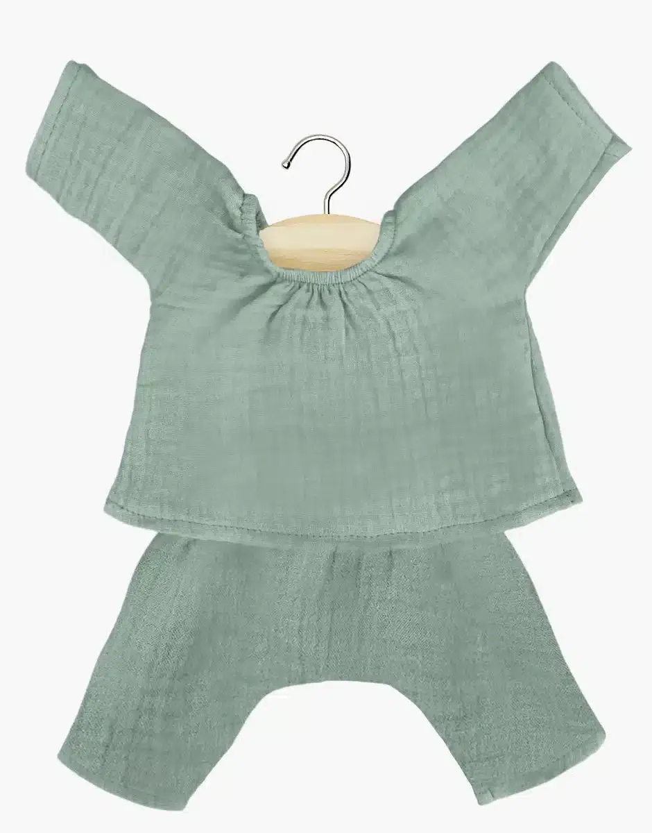 Jana set in Baltic green cotton gauze