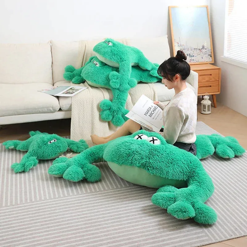 Jumbo Huggable Giant Green Frog Plush Toy