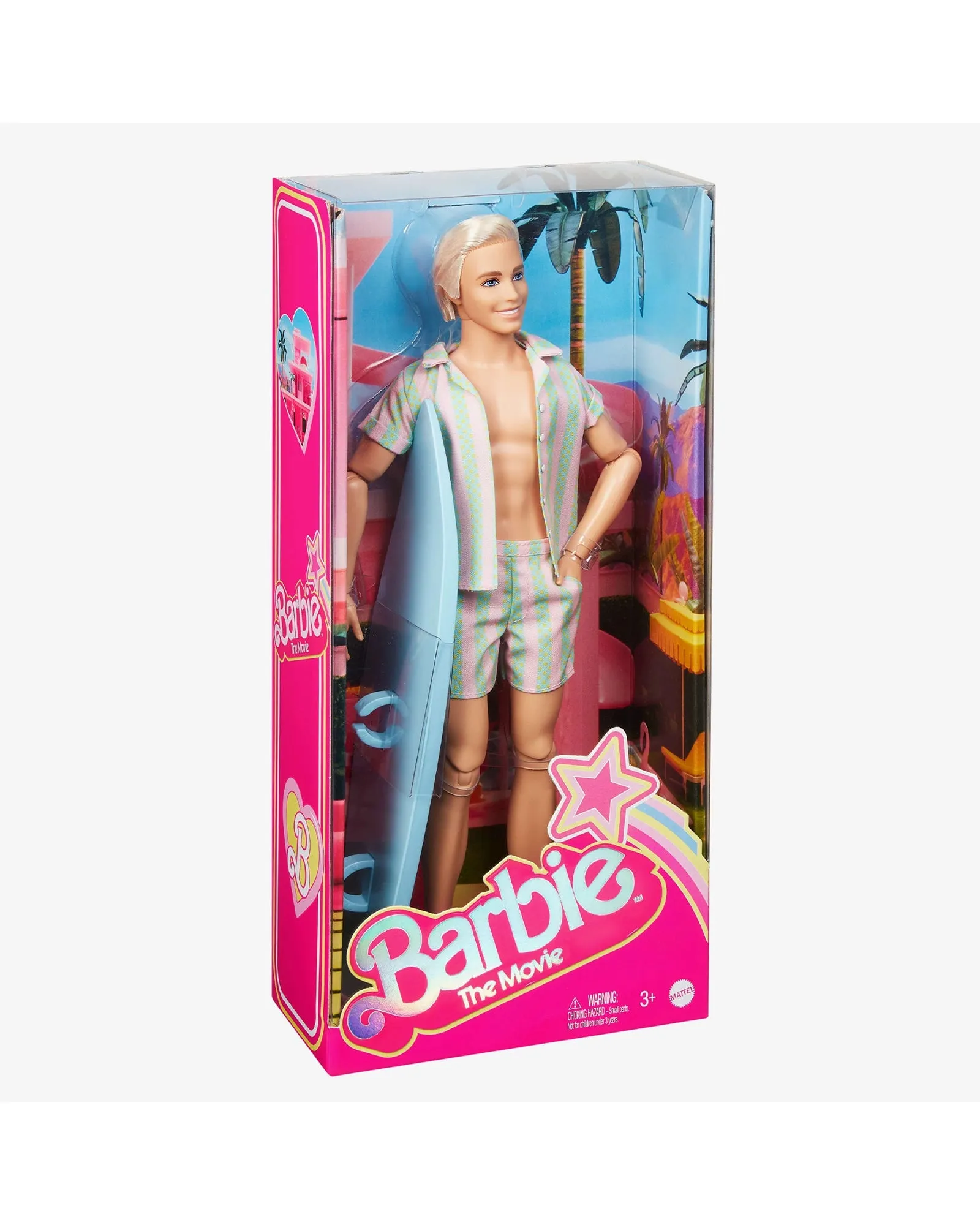 Ken Doll Wearing Pastel Striped Beach Matching Set – Barbie The Movie