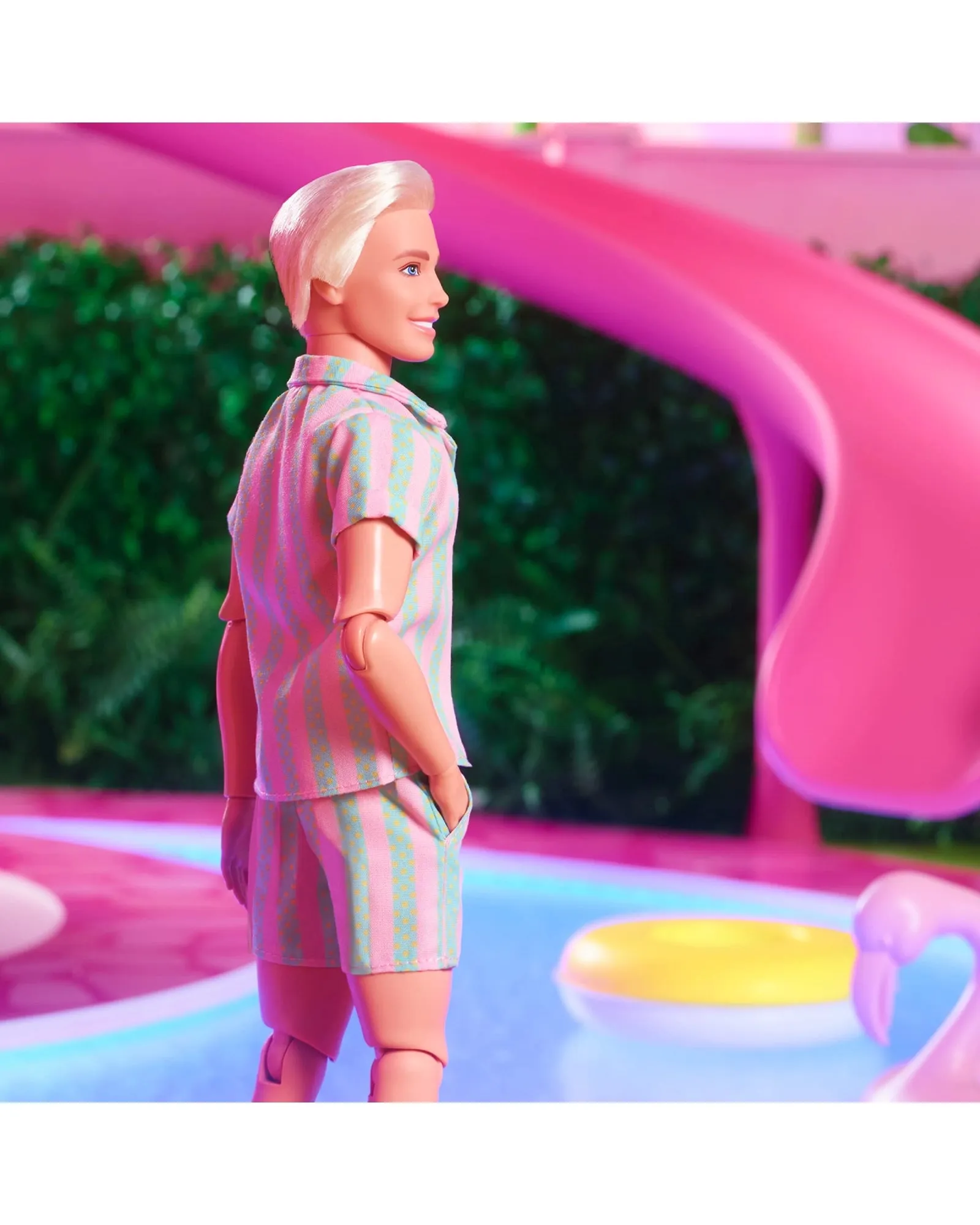 Ken Doll Wearing Pastel Striped Beach Matching Set – Barbie The Movie