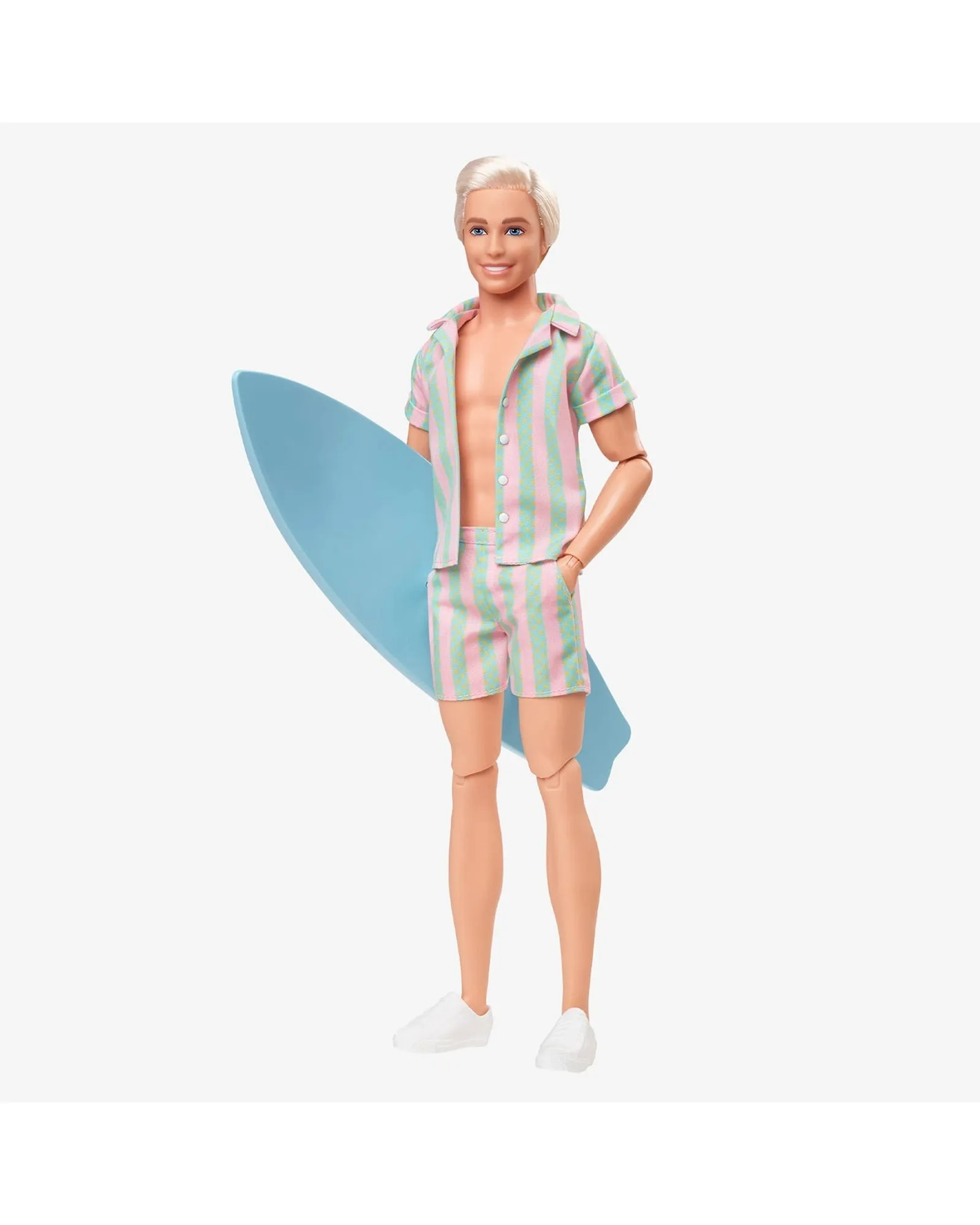 Ken Doll Wearing Pastel Striped Beach Matching Set – Barbie The Movie