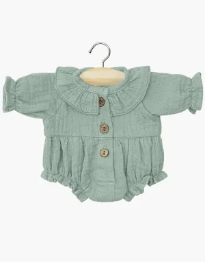 Léonore romper in Baltic Green cotton gauze