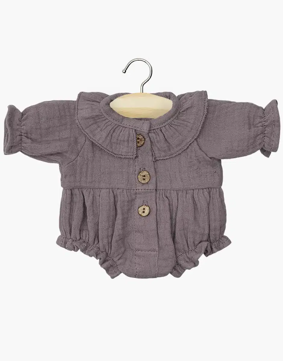 Léonore romper in grape cotton gauze