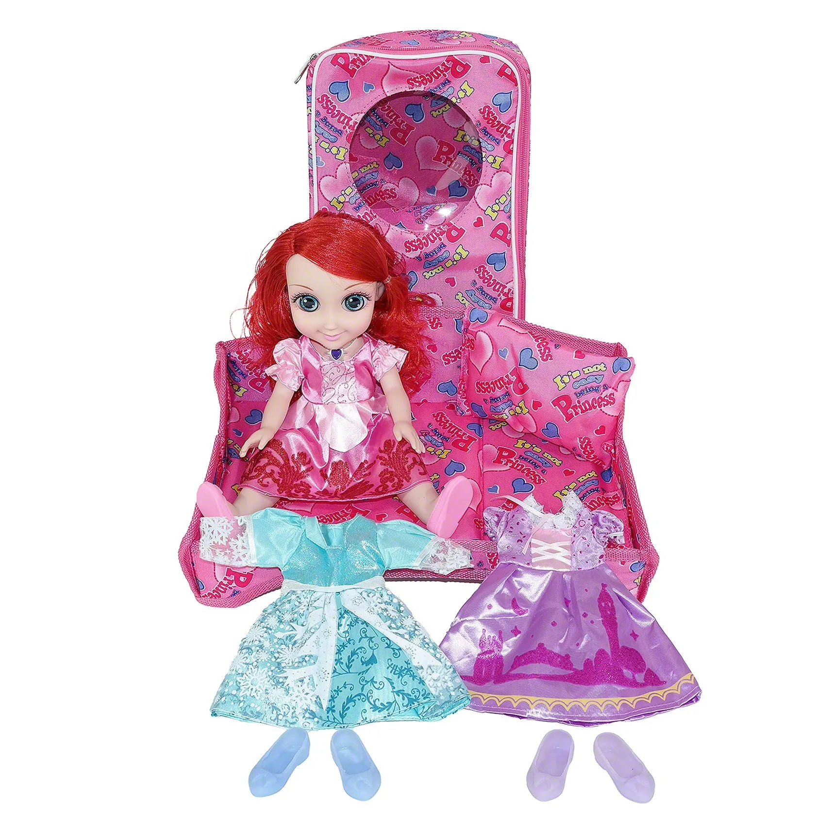 Magic Princess Talking Interactive Play Doll With Carrying Case And Accessories  | Red Hair