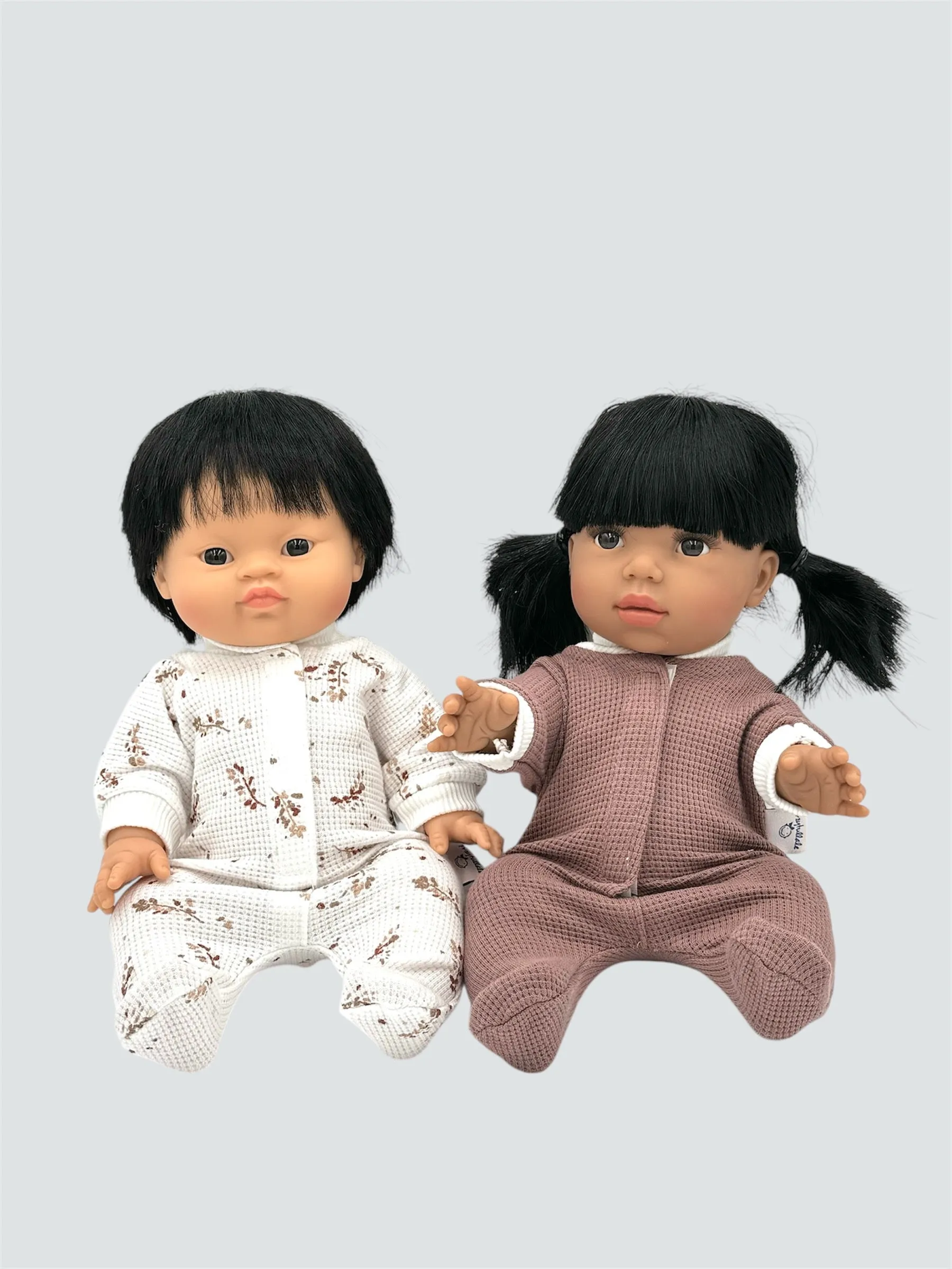 Minikane Doll Clothes | Cotton Waffle Footed Onesie - Lavender Dreams