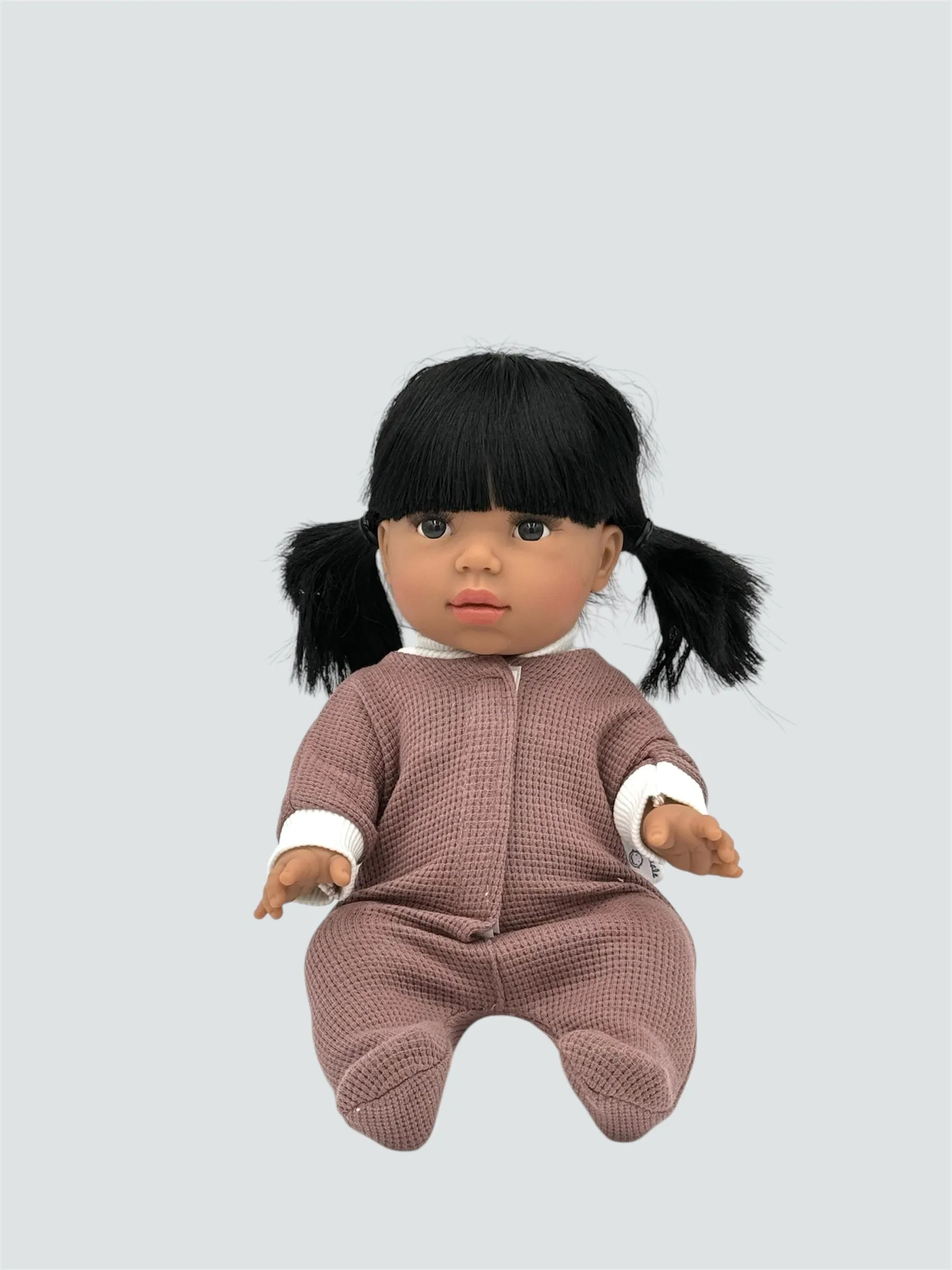 Minikane Doll Clothes | Cotton Waffle Footed Onesie - Lavender Dreams