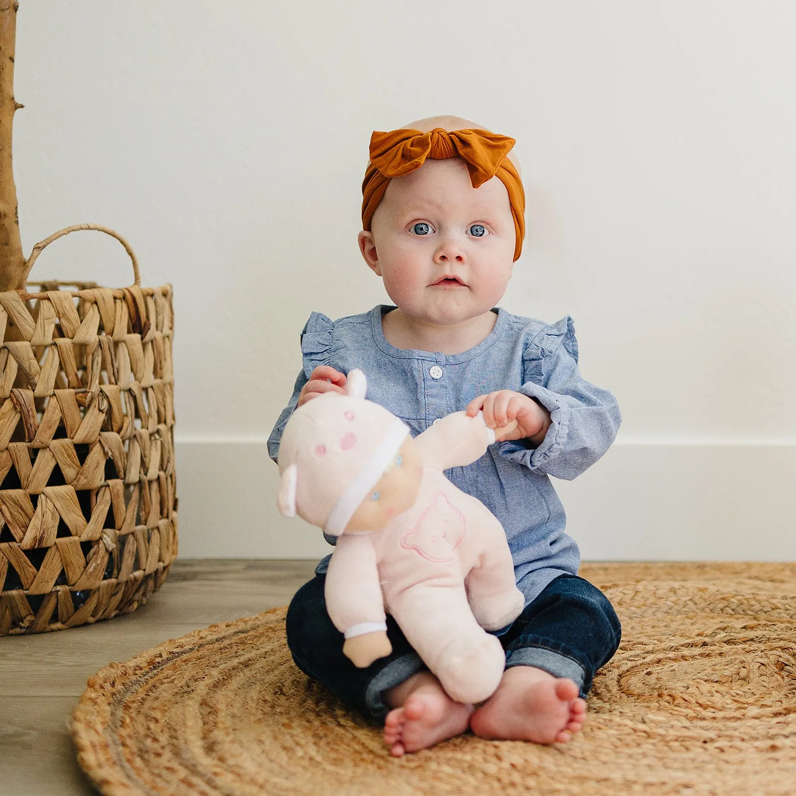 My First Baby Girl Doll in Pink with Rattle