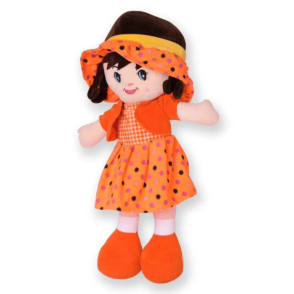 Orange Super Soft Stuffed Huggable Girl Winky Doll | Washable - Height 40 cm