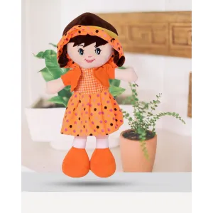 Orange Super Soft Stuffed Huggable Girl Winky Doll | Washable - Height 40 cm