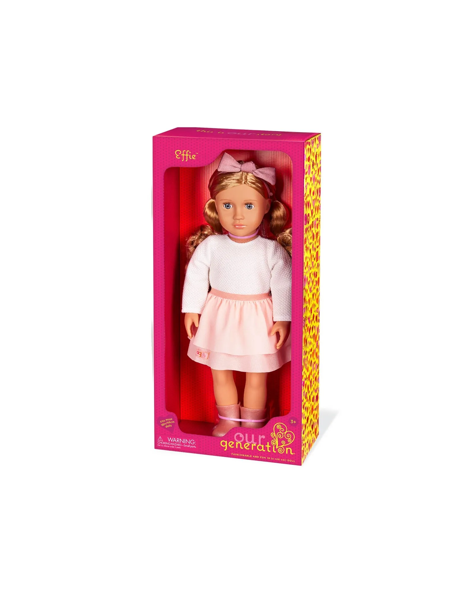 Our Generation Doll with Pink Frilly Skirt Outfit, Effie