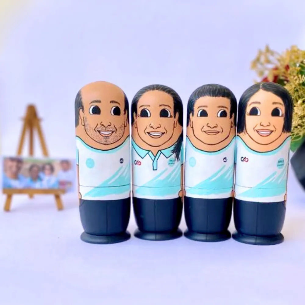 Personalised Wooden Companion Dolls (Set of 4) - COD Not Available