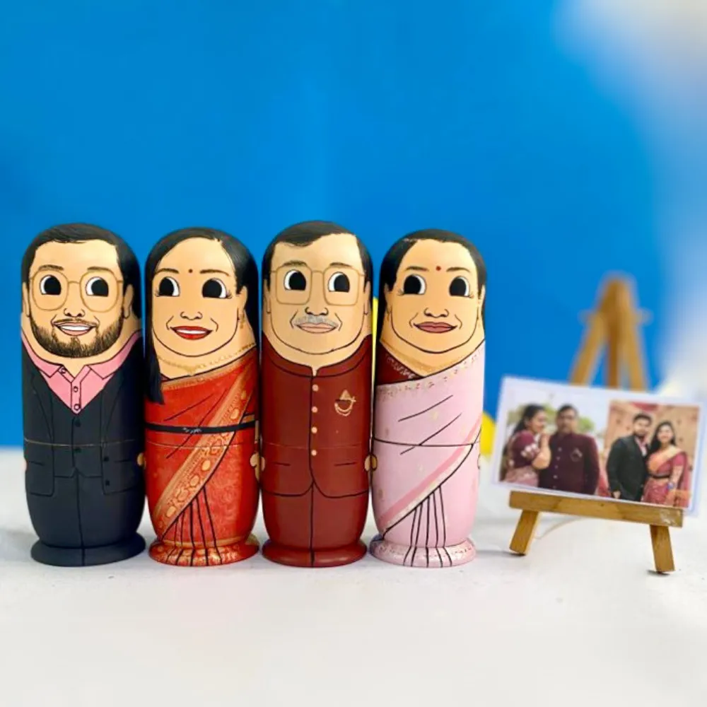 Personalised Wooden Companion Dolls (Set of 4) - COD Not Available