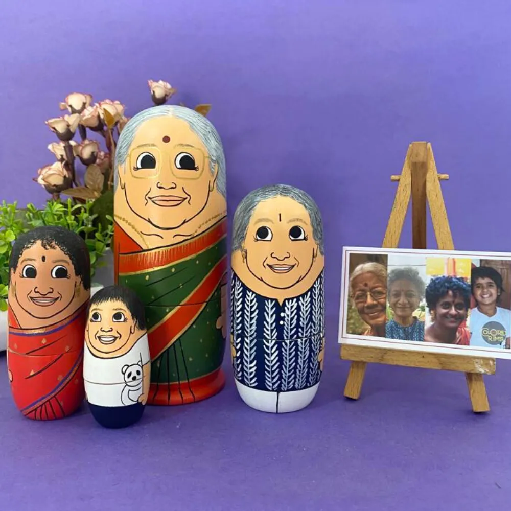 Personalised Wooden Nesting Dolls (Set of 4) - COD Not Available