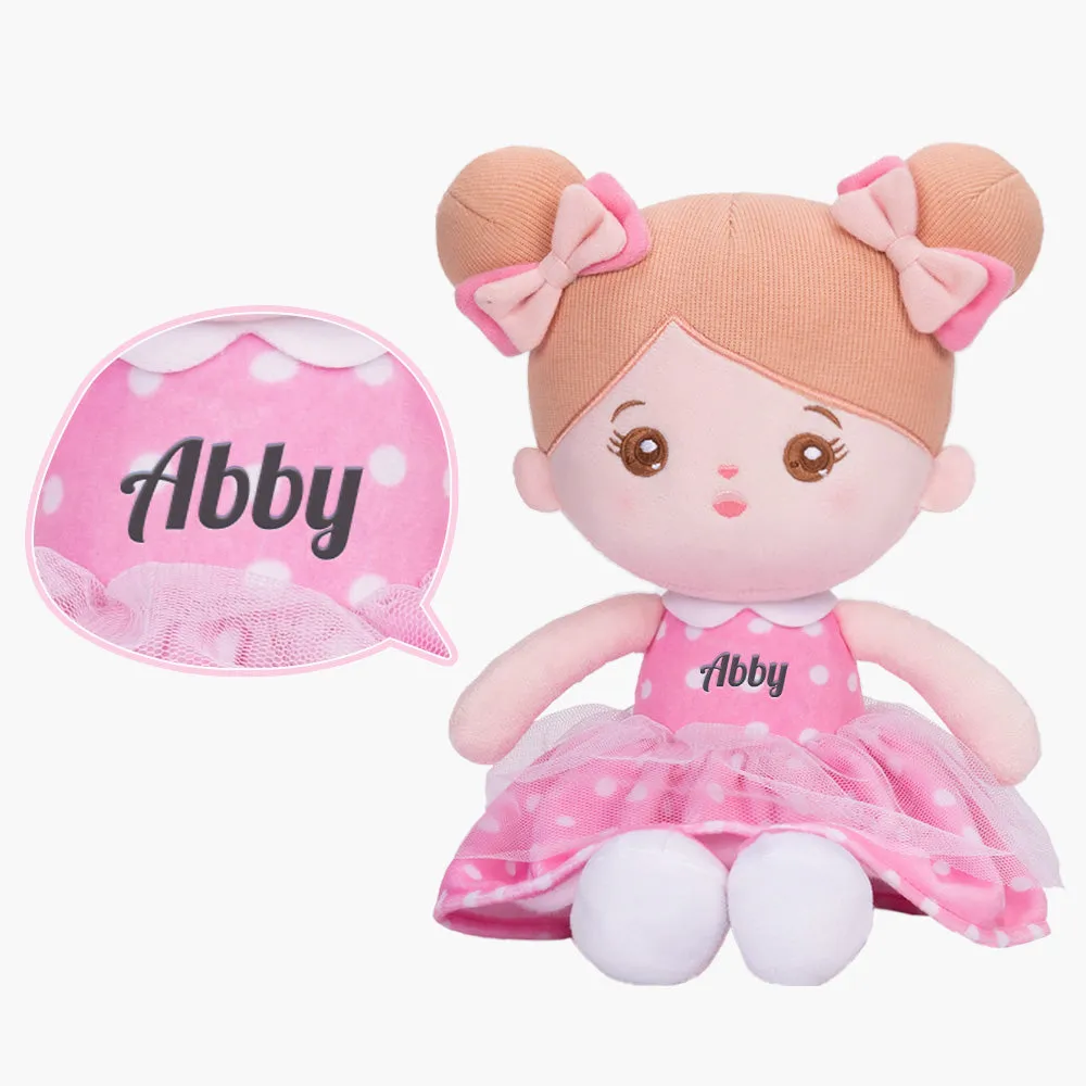 Personalized Abby Pink Girl Doll   Cloth Basket Gift Set