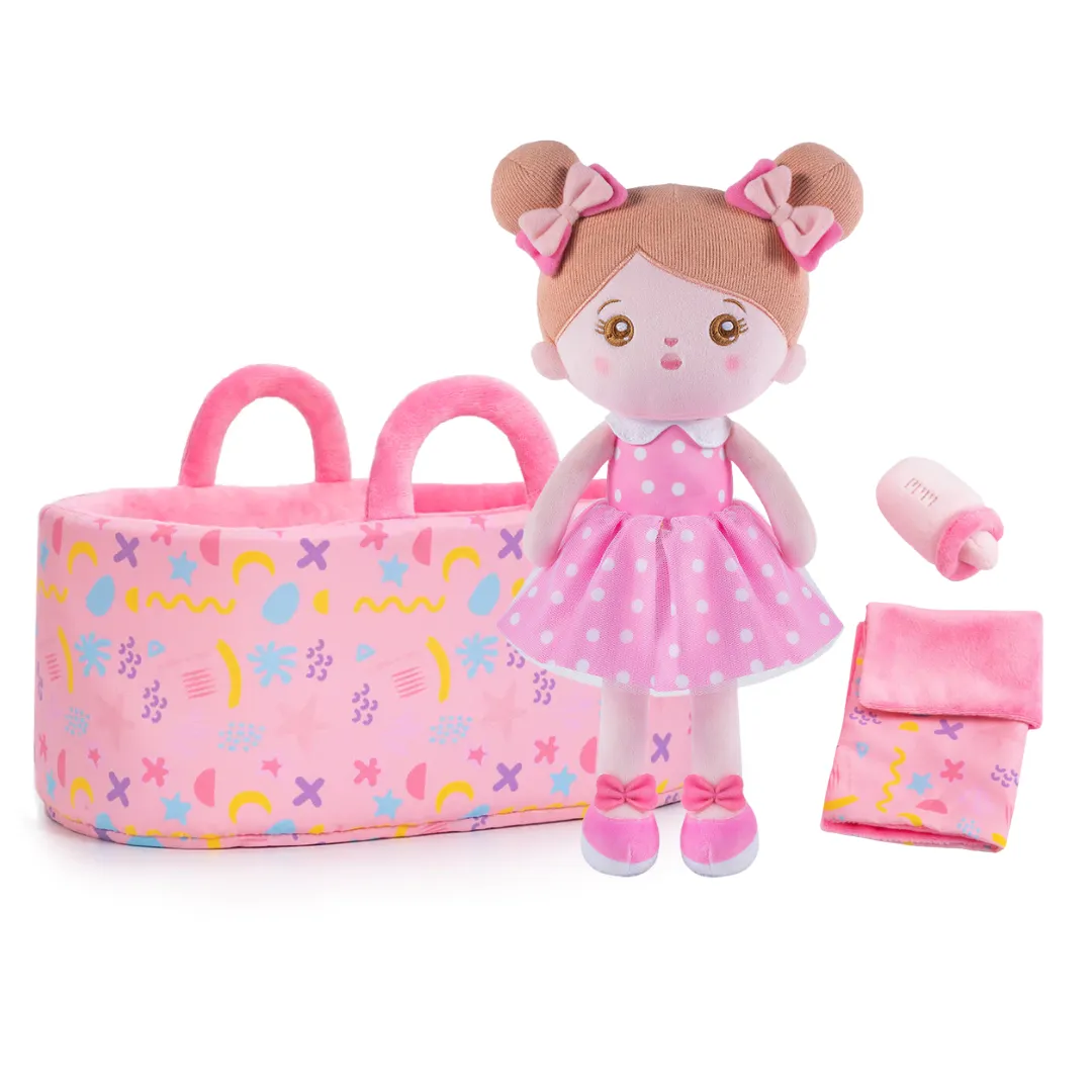 Personalized Abby Pink Girl Doll   Cloth Basket Gift Set