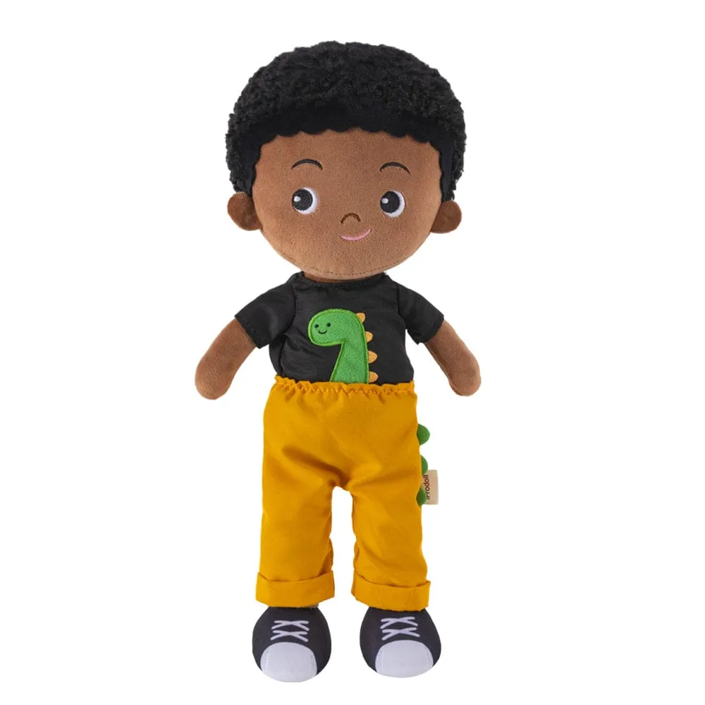 Personalized Deep Skin Tone Plush Boy Doll