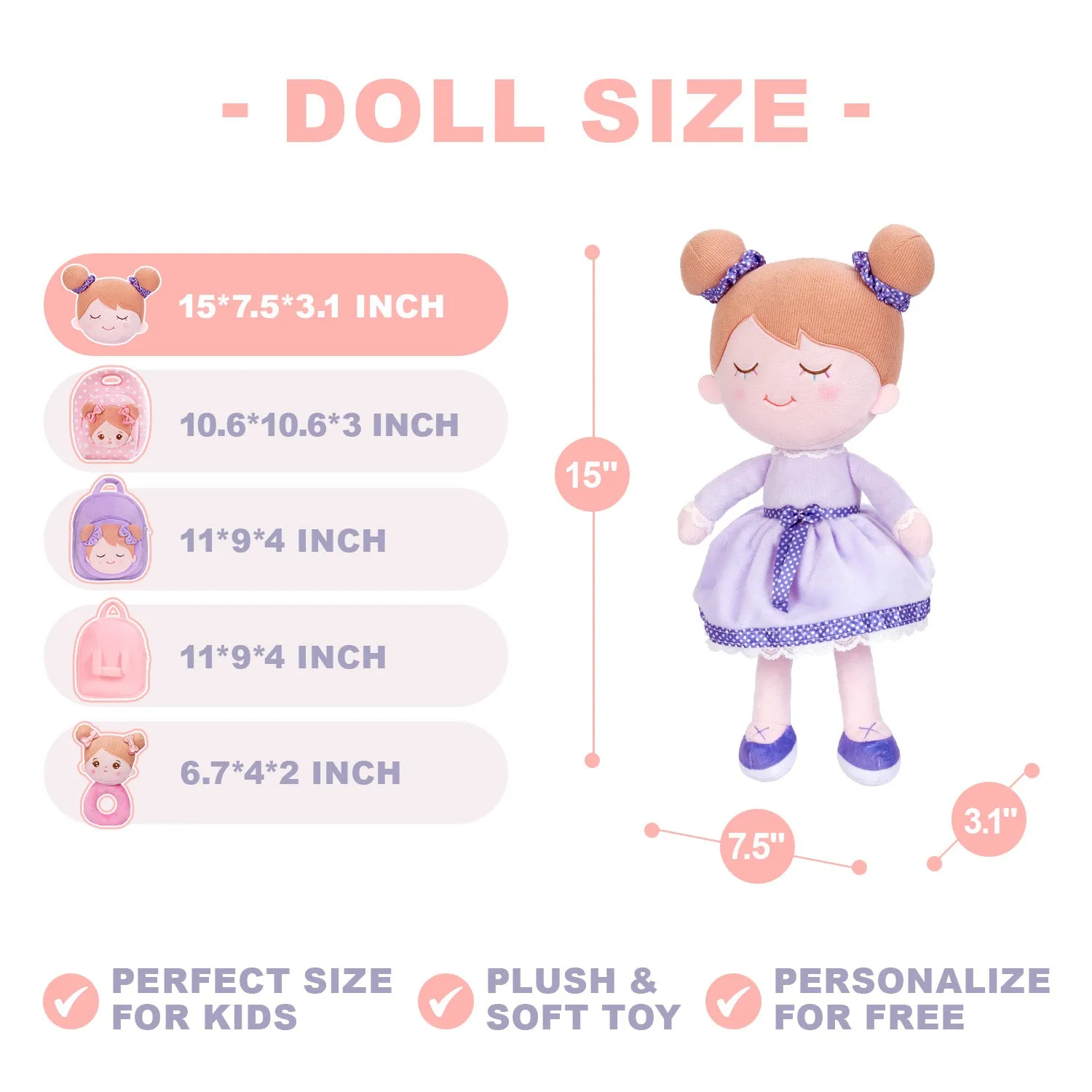 Personalized Light Purple Doll