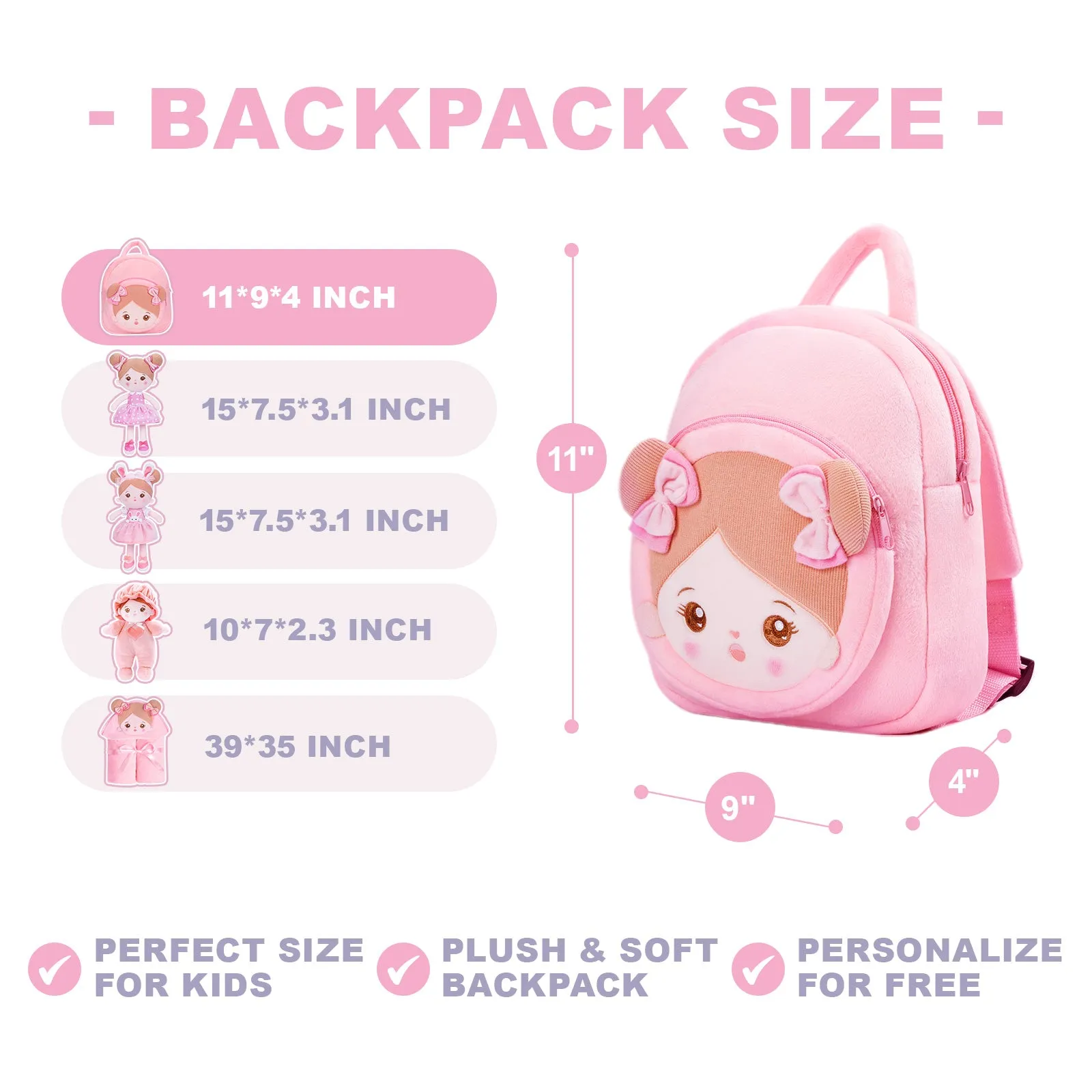 Personalized Nurse Girl Doll   Backpack