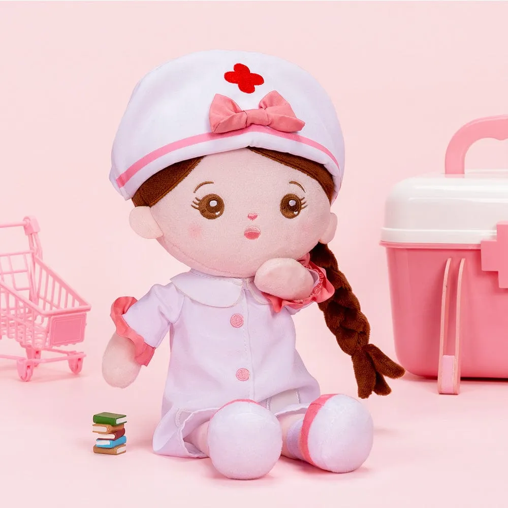 Personalized Nurse Plush Baby Girl Doll