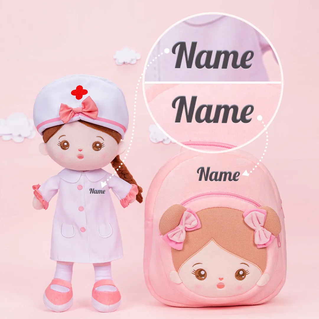 Personalized Nurse Plush Baby Girl Doll